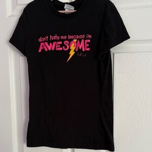 Paul Frank Black Tee with Pink and Yellow Design